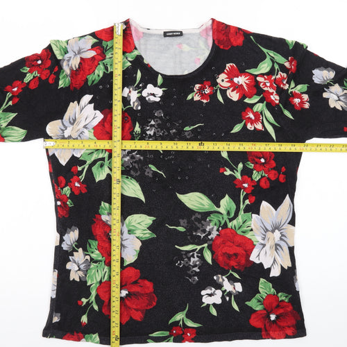 Gerry Weber Women's Multicoloured Floral Sequin Knit Jumper Size 16