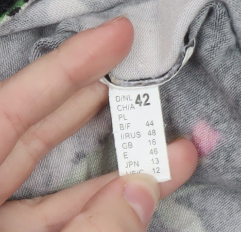 Gerry Weber Women's Multicoloured Floral Sequin Knit Jumper Size 16