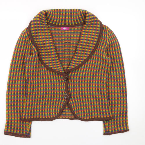Ivko Women's Multicoloured Wool Check Cardigan Size S