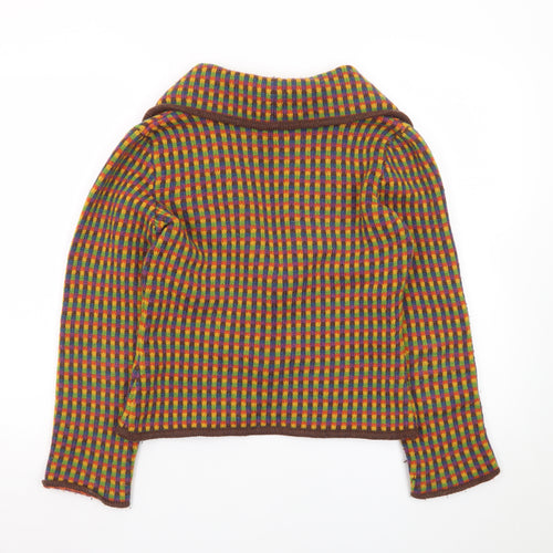 Ivko Women's Multicoloured Wool Check Cardigan Size S