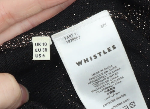 Whistles Womens Brown Metallic Knit Bodycon Dress Size 10