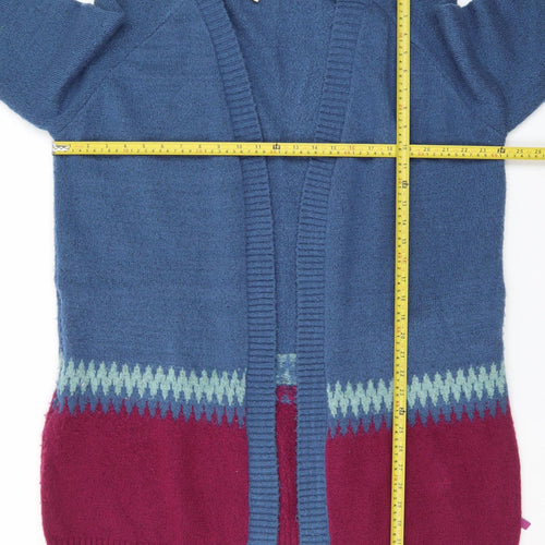 Weird Fish Women's Blue Wool Blend Long Sleeve Cardigan Size 16