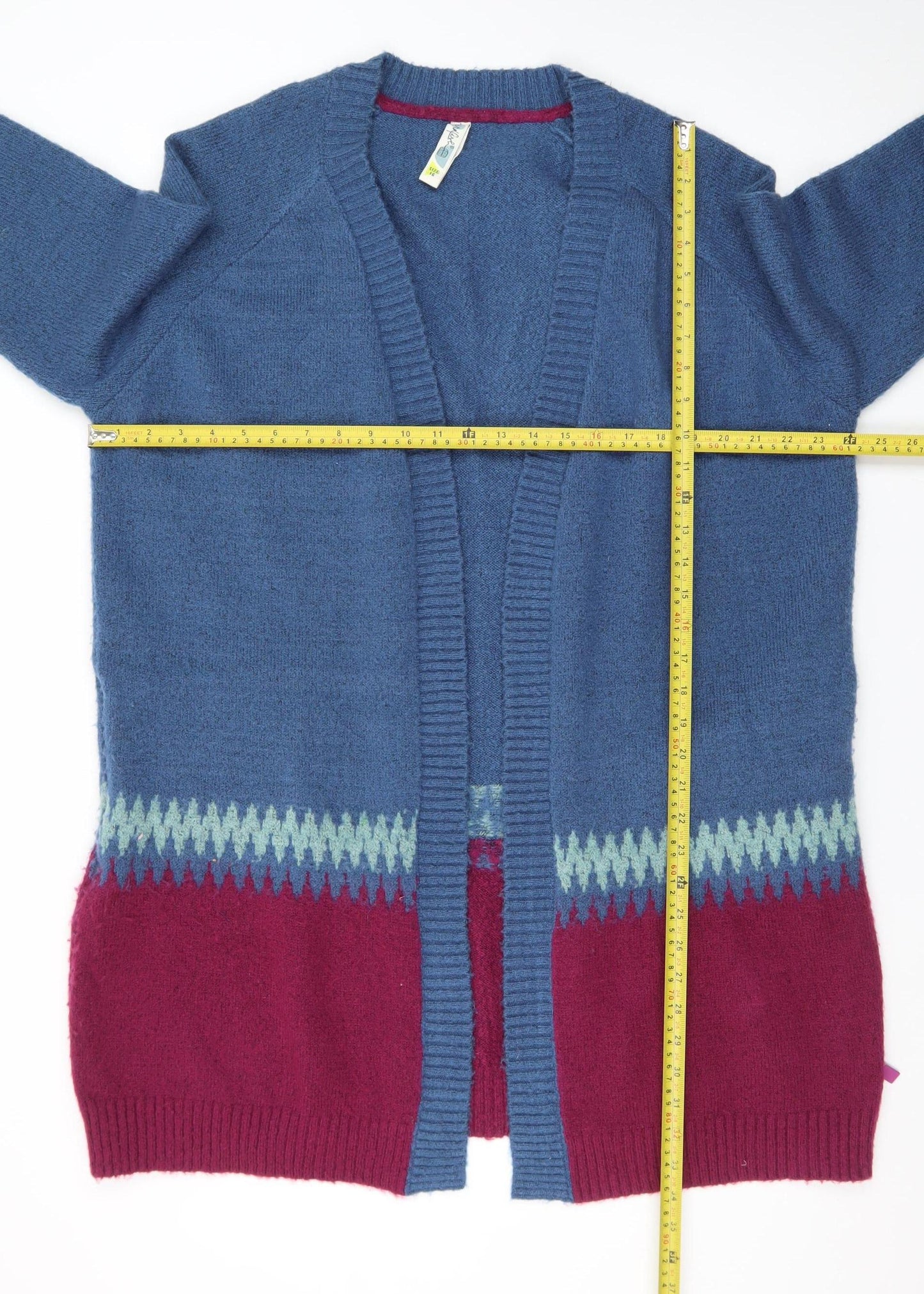 Weird Fish Women's Blue Wool Blend Long Sleeve Cardigan Size 16