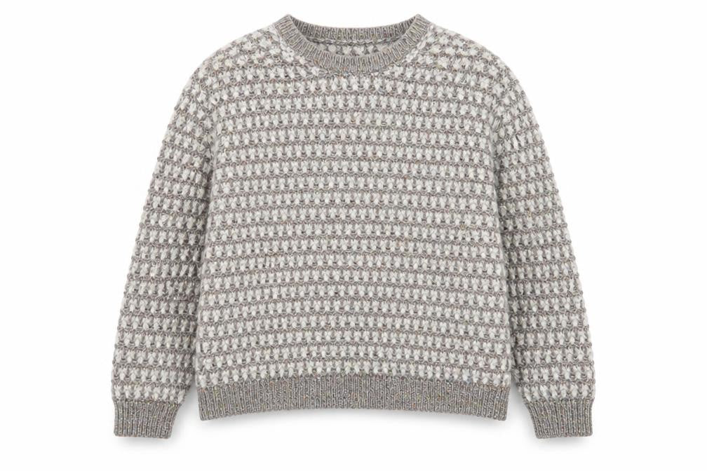 Marks and Spencer Women Grey Wool Blend Textured Knit Jumper UK 18