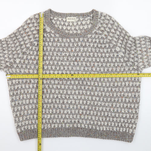 Marks and Spencer Women Grey Wool Blend Textured Knit Jumper UK 18