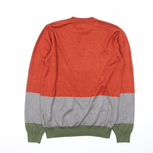 Gianni Feraud Men's Multicoloured Crew Neck Knit Jumper Medium