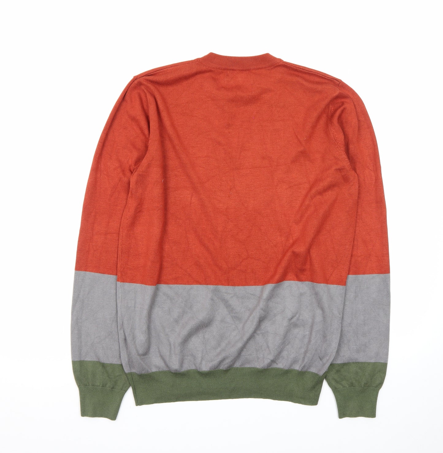 Gianni Feraud Men's Multicoloured Crew Neck Knit Jumper Medium