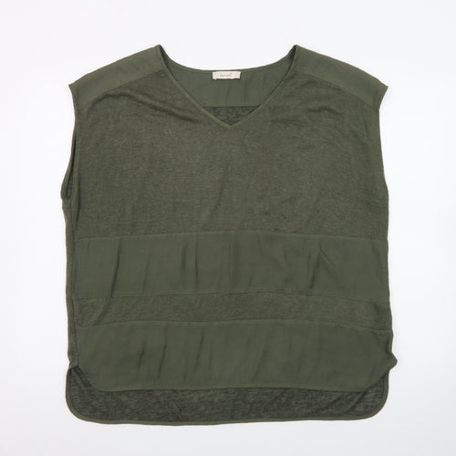 Marks and Spencer Women Green Size 18 Sleeveless V-Neck Tunic Blouse