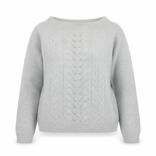 Oasis Women Grey XS Cable-Knit Wool Blend Pullover Jumper