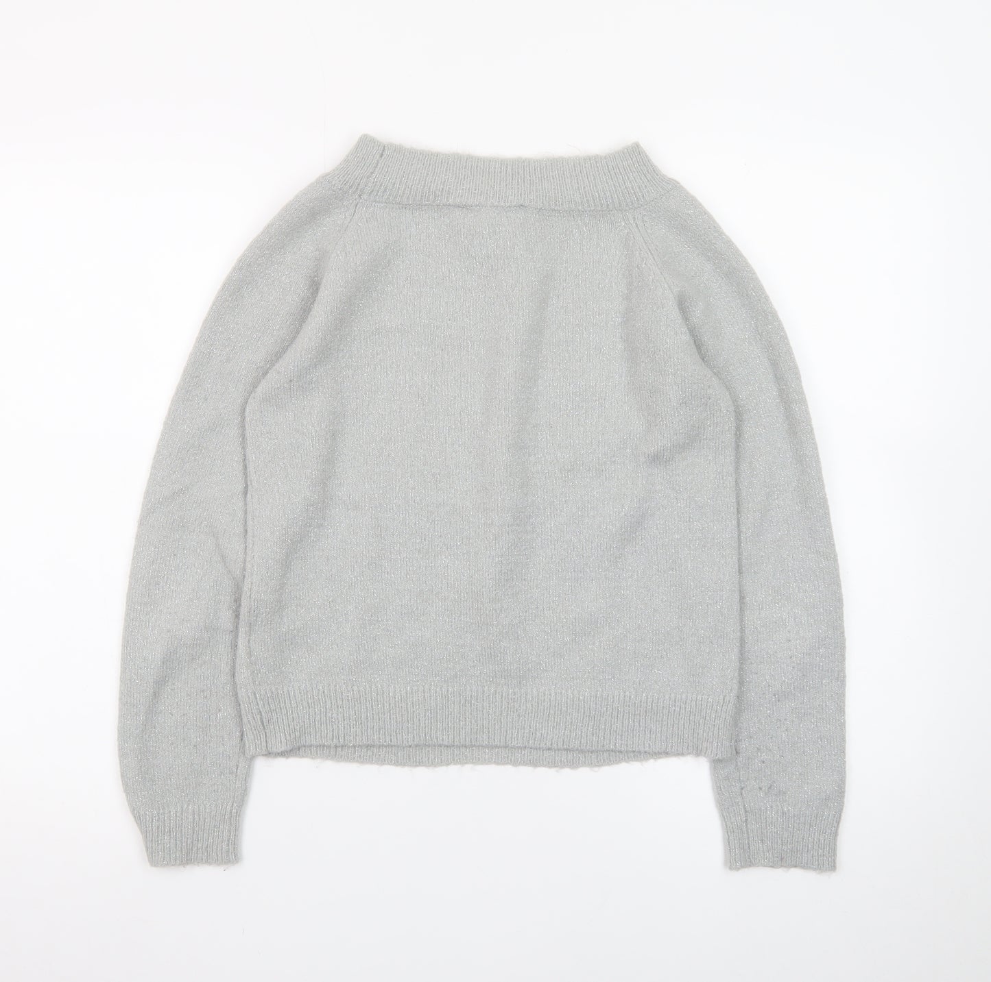 Oasis Women Grey XS Cable-Knit Wool Blend Pullover Jumper