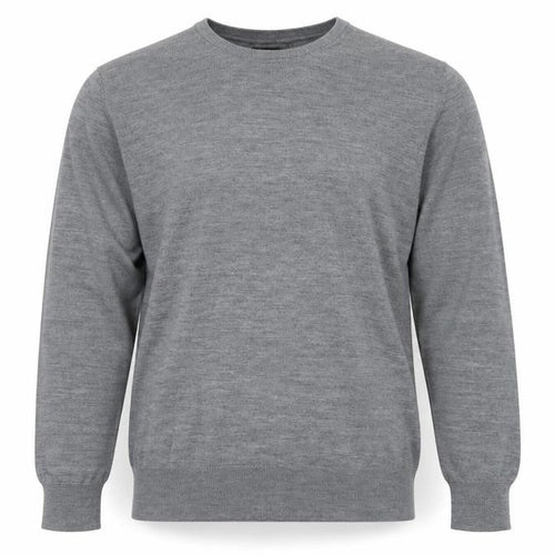 Selezione Grigio Men's Grey XL Merino Wool Crew Neck Pullover Jumper