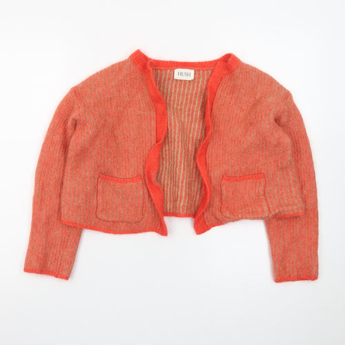 Hush Women's Orange Chunky Knit Alpaca Wool Cardigan M