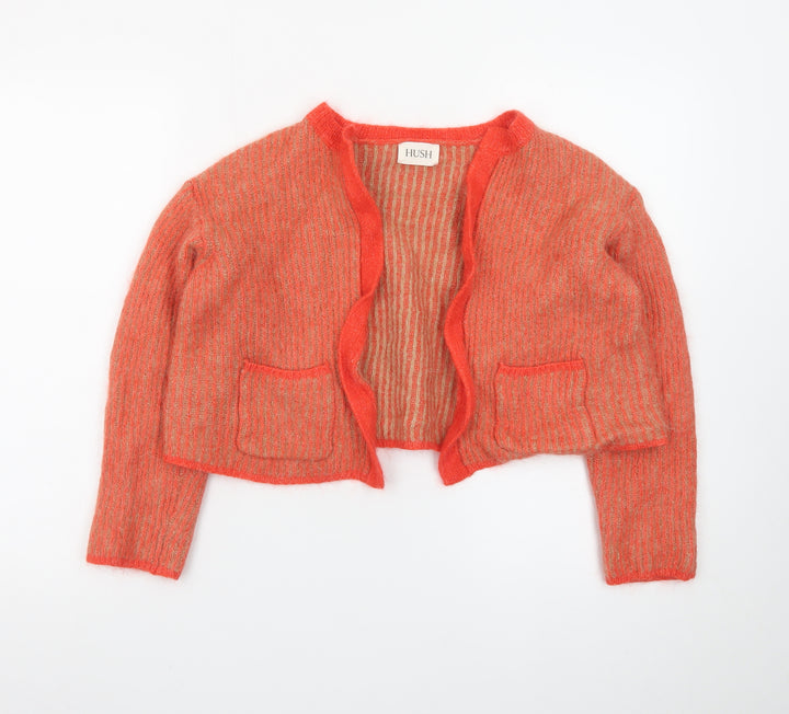 Hush Women's Orange Chunky Knit Alpaca Wool Cardigan M