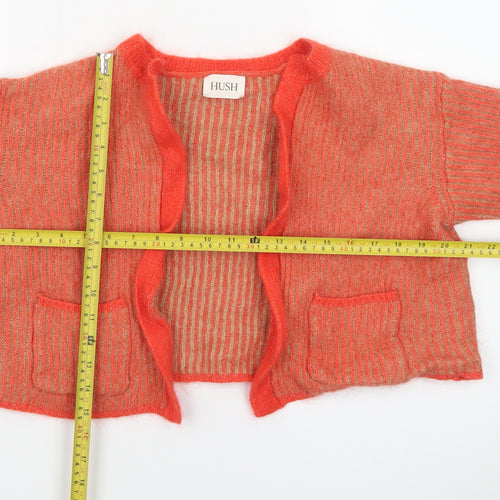Hush Women's Orange Chunky Knit Alpaca Wool Cardigan M