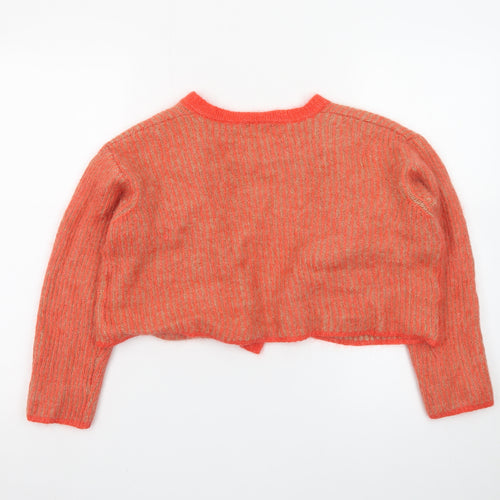 Hush Women's Orange Chunky Knit Alpaca Wool Cardigan M