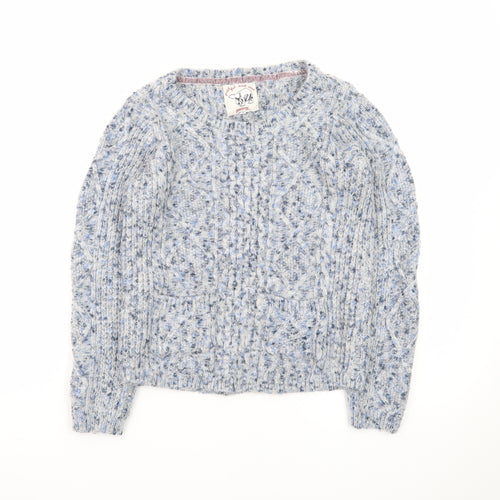 Mantaray Women Blue Cable-Knit Jumper Size 10 Cosy Winter Style