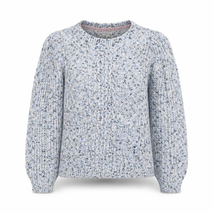 Mantaray Women Blue Cable-Knit Jumper Size 10 Cosy Winter Style