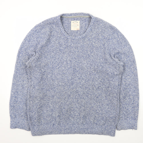 Fat Face Men's Blue Wool Blend Crew Neck Pullover Jumper Size L