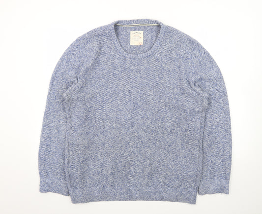 Fat Face Men's Blue Wool Blend Crew Neck Pullover Jumper Size L