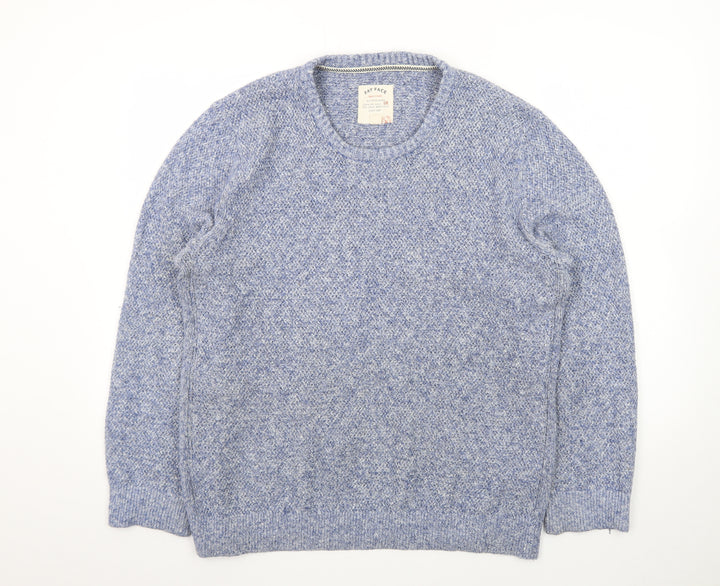 Fat Face Men's Blue Wool Blend Crew Neck Pullover Jumper Size L