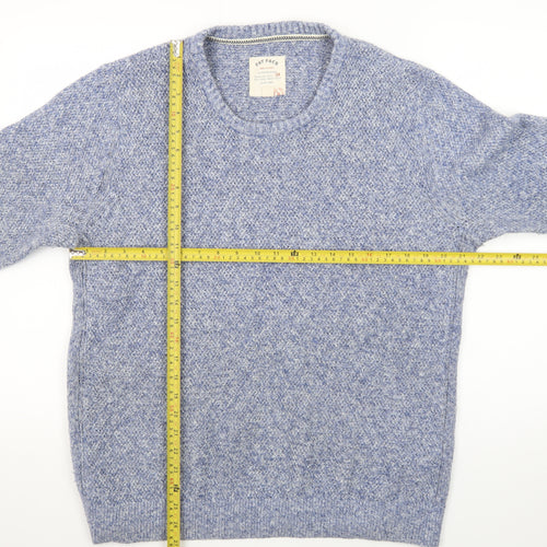 Fat Face Men's Blue Wool Blend Crew Neck Pullover Jumper Size L