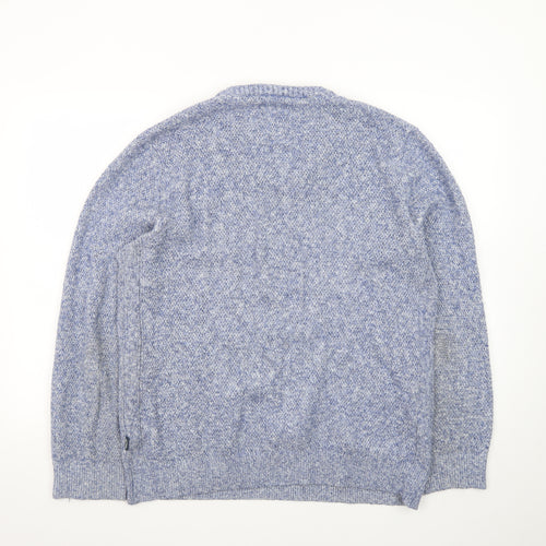 Fat Face Men's Blue Wool Blend Crew Neck Pullover Jumper Size L