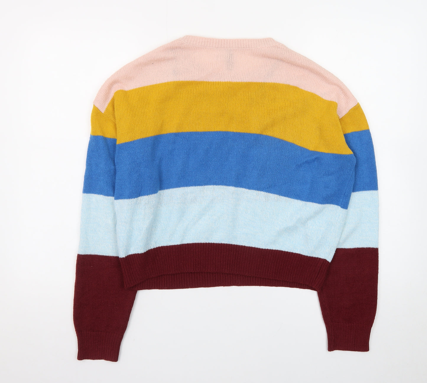 H&M Divided Women's Multicoloured Striped Knit Jumper Size S