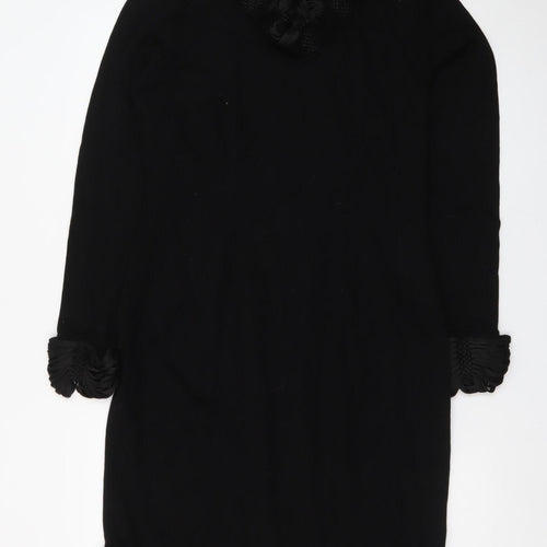 Marks and Spencer Women Black Wool Blend Shift Dress Size 14