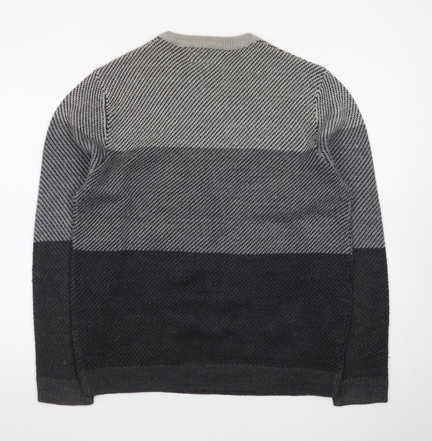 F&F Men’s Grey Cotton Blend Crew Neck Pullover Jumper Size L