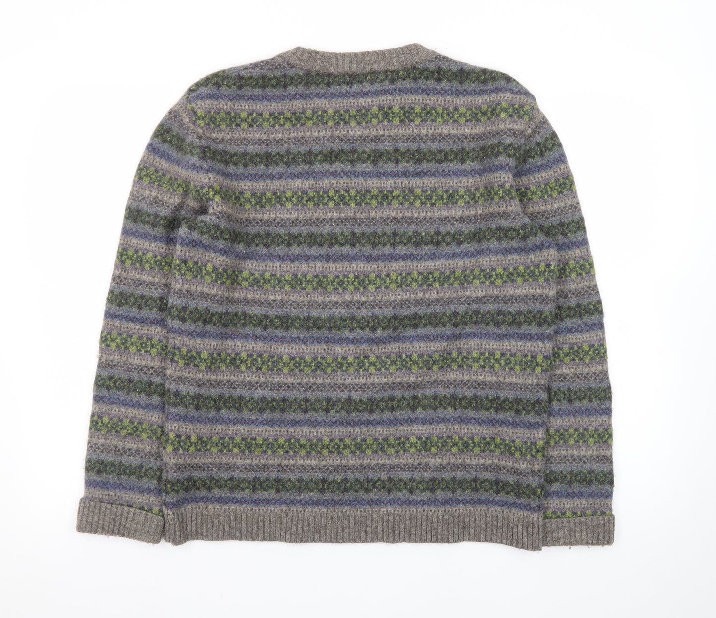 Seasalt Cornwall Men's Grey Fair Isle Wool Jumper M