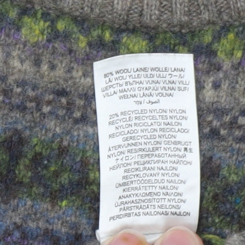 Seasalt Cornwall Men's Grey Fair Isle Wool Jumper M