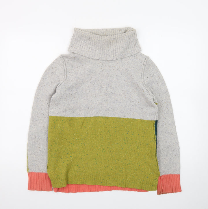 White Stuff Women’s Multicoloured Roll Neck Wool Blend Jumper Size 10