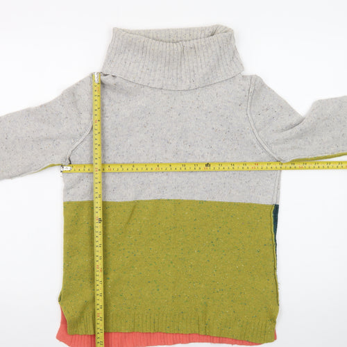 White Stuff Women’s Multicoloured Roll Neck Wool Blend Jumper Size 10