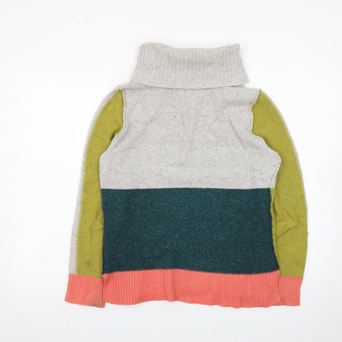 White Stuff Women’s Multicoloured Roll Neck Wool Blend Jumper Size 10