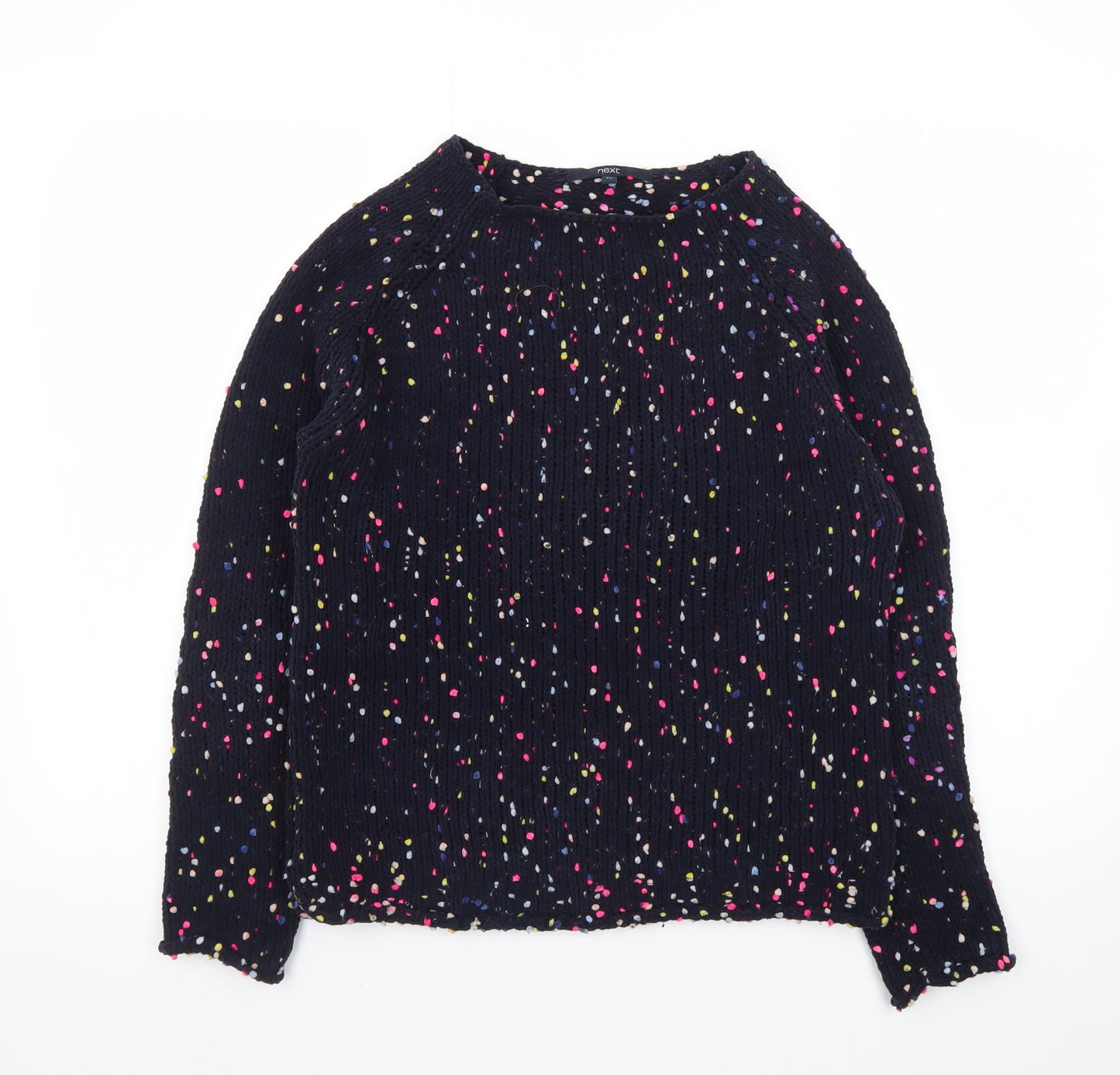 Next Womens Navy Multicoloured Knit Jumper XS Long Sleeve
