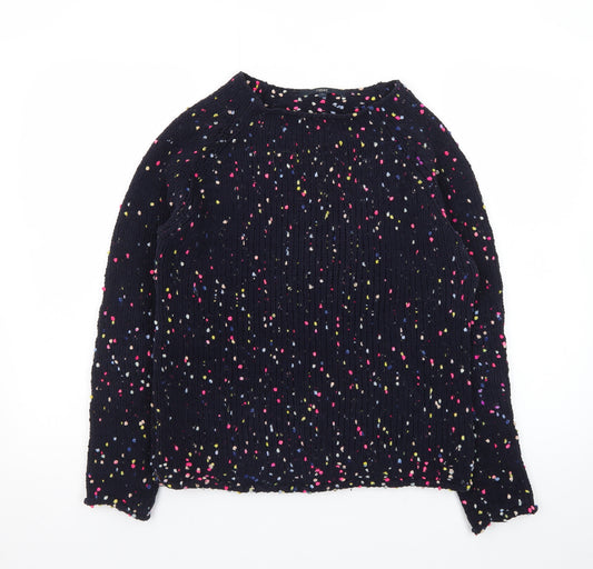 Next Womens Navy Multicoloured Knit Jumper XS Long Sleeve