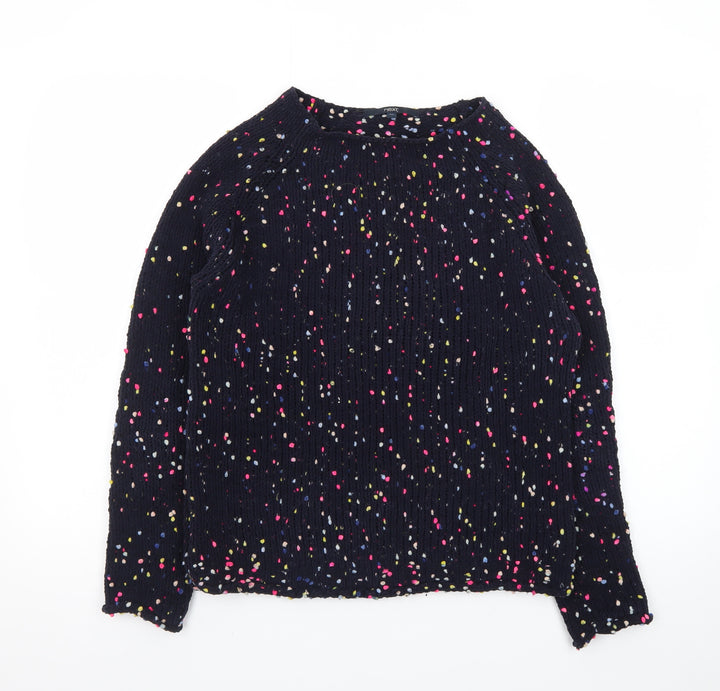 Next Womens Navy Multicoloured Knit Jumper XS Long Sleeve