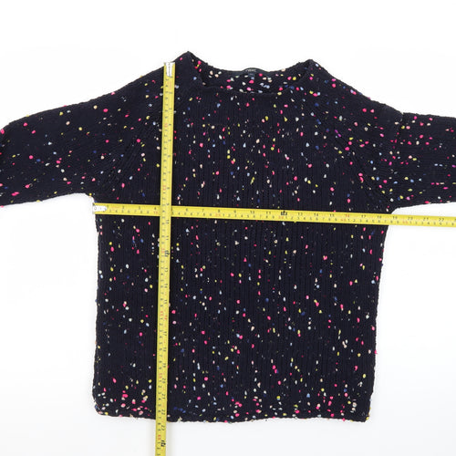 Next Womens Navy Multicoloured Knit Jumper XS Long Sleeve