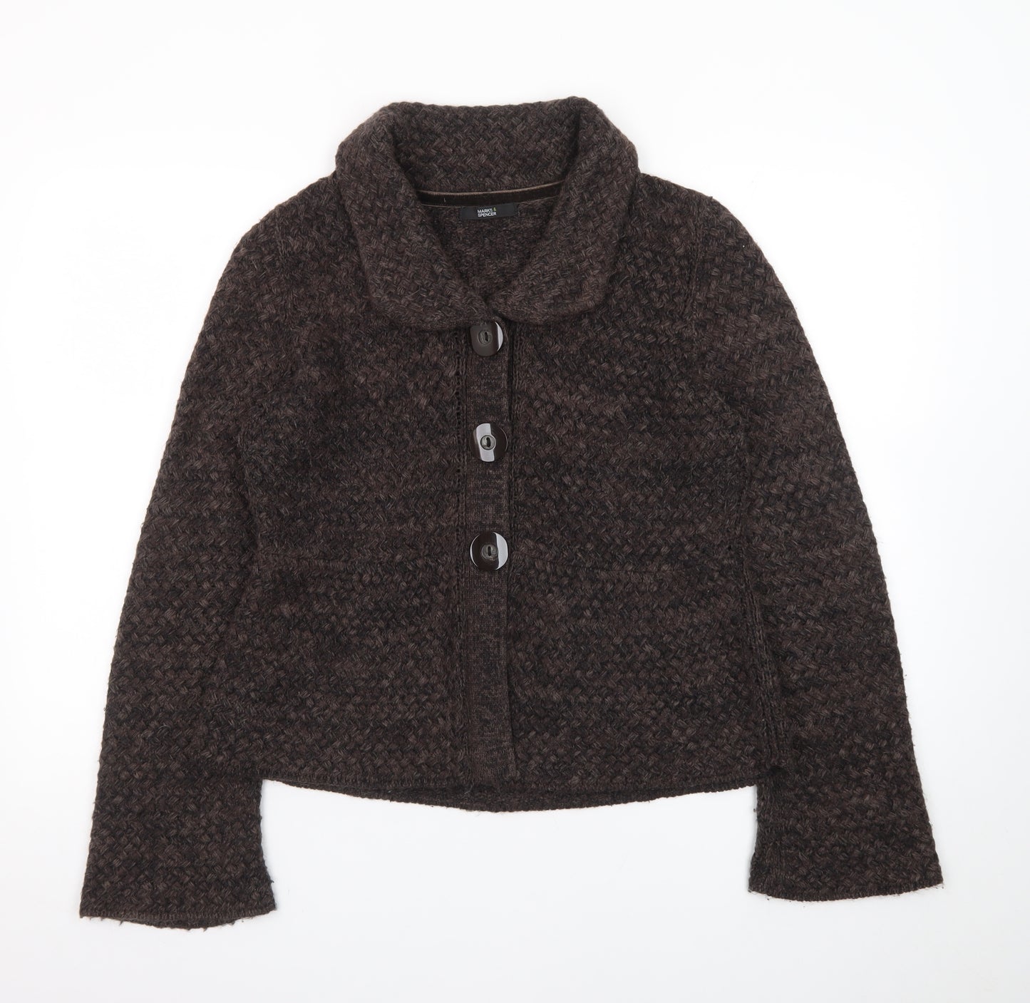 Marks and Spencer Women's Brown Collared Cardigan UK 14