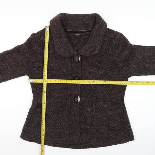 Marks and Spencer Women's Brown Collared Cardigan UK 14