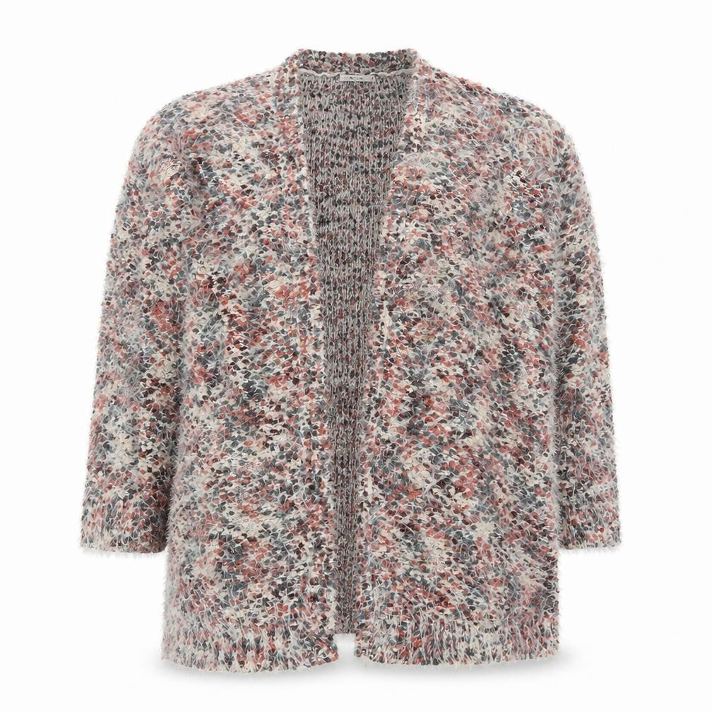 Front view of Tu Women Multicoloured, size 12, Chunky Knit Open Cardigan