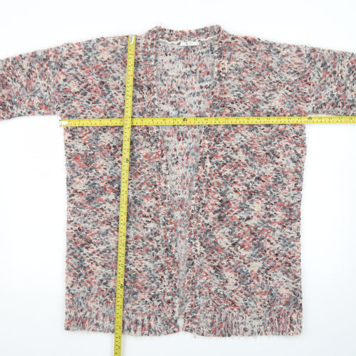 Tu Women Multicoloured Size 12 Chunky Knit Open Cardigan