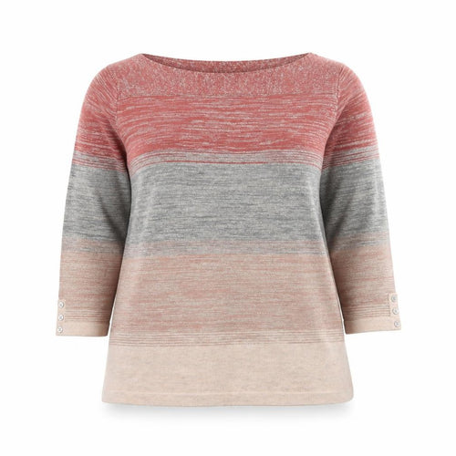Next Women’s Multicoloured Stripe Knit Jumper UK 16 Boat Neck