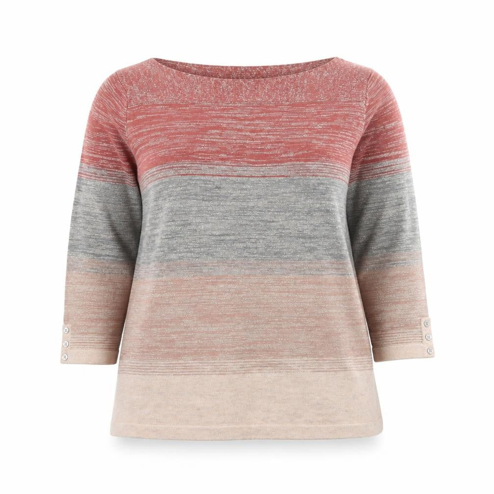 Next Women’s Multicoloured Stripe Knit Jumper UK 16 Boat Neck