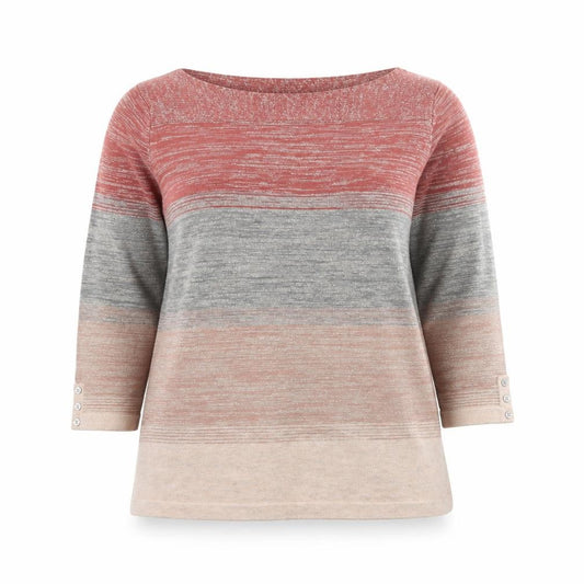 Front view of Next Women’s Multicoloured Stripe Knit Jumper UK 16 Boat Neck