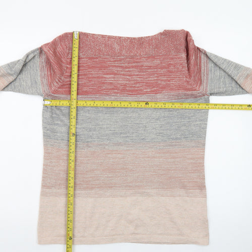 Next Women’s Multicoloured Stripe Knit Jumper UK 16 Boat Neck