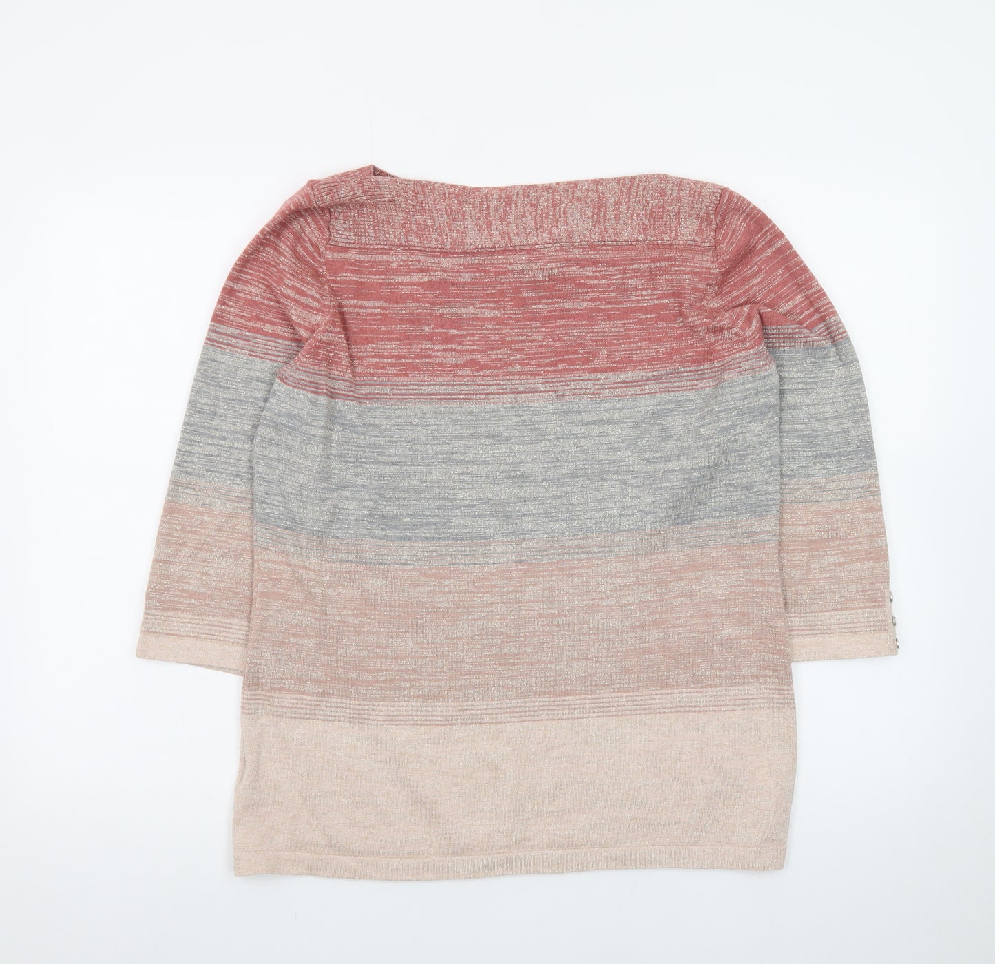 Next Women’s Multicoloured Stripe Knit Jumper UK 16 Boat Neck