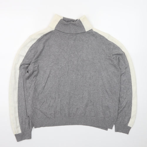 Marks and Spencer Womens Grey Roll Neck Knit Jumper Size L