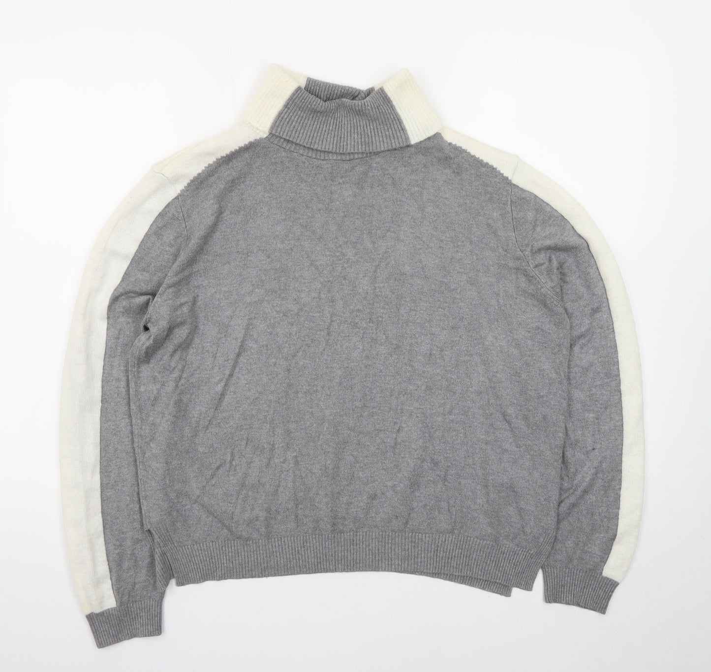Marks and Spencer Womens Grey Roll Neck Knit Jumper Size L