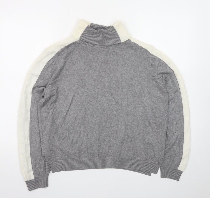 Marks and Spencer Womens Grey Roll Neck Knit Jumper Size L
